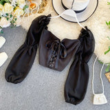 Viktorianische Puffärmel Corsagenbluse