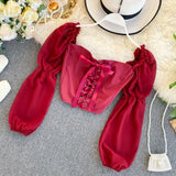 Viktorianische Puffärmel Corsagenbluse