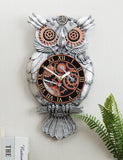 Steampunk Eulen Wanduhr