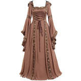 Braun Steampunk Mittelalter Lang Kleid