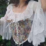 Steampunk Blumenmuster Bustier