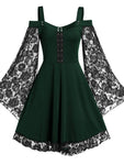 Goth Kleid mit Spitzenärmeln