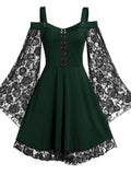 Goth Kleid mit Spitzenärmeln