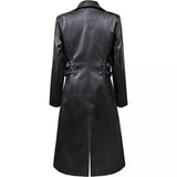 Dieselpunk Mantel Schwarz Lederlook