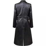 Dieselpunk Mantel Schwarz Lederlook