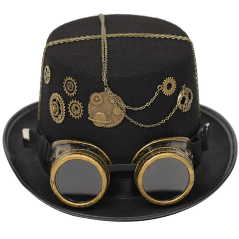 Steampunk Hut mit Zahnraddekor