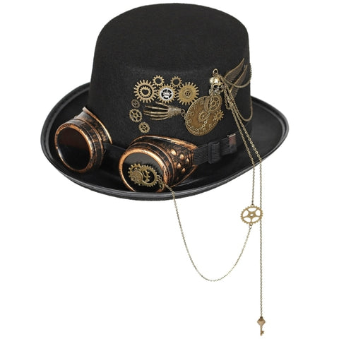 Steampunk Hut mit Uhrwerkdekor