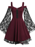 Goth Kleid mit Spitzenärmeln