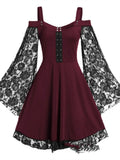 Goth Kleid mit Spitzenärmeln