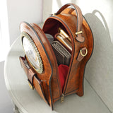 Retro Uhr Ledertasche