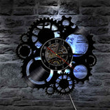 Steampunk Vinyl Wanduhr