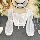 Viktorianische Puffärmel Corsagenbluse