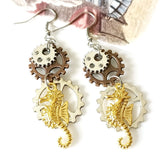 Steampunk Seepferdchen Ohrringe