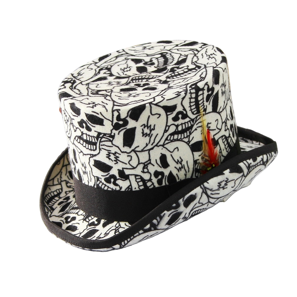 Schädelmuster Steampunk Hut