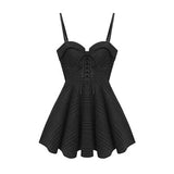 Schwarzes Goth Kleid mit Korsett