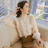 Romantische Rüschenbluse Damen