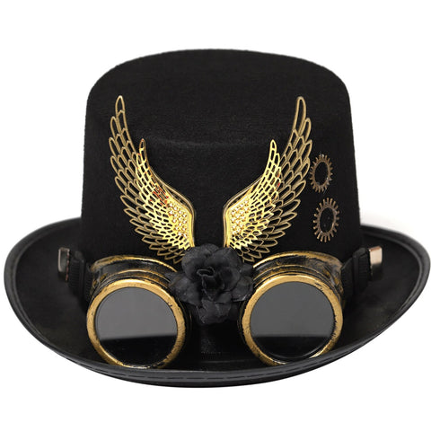 Steampunk Zylinder mit Goldenen Flügeln