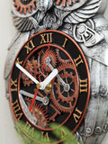 Steampunk Eulen Wanduhr
