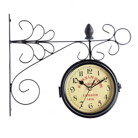 Steampunk Retro Bahnhof Wanduhr
