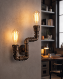 Steampunk Doppelarm Rohrlampe