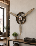 Steampunk Flugzeugpropeller Wanduhr