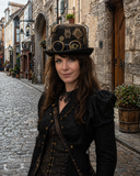 Steampunk Hut mit Eulenschmuck