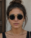 Steampunk Industrial Rundglasbrille