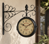 Steampunk Retro Bahnhof Wanduhr