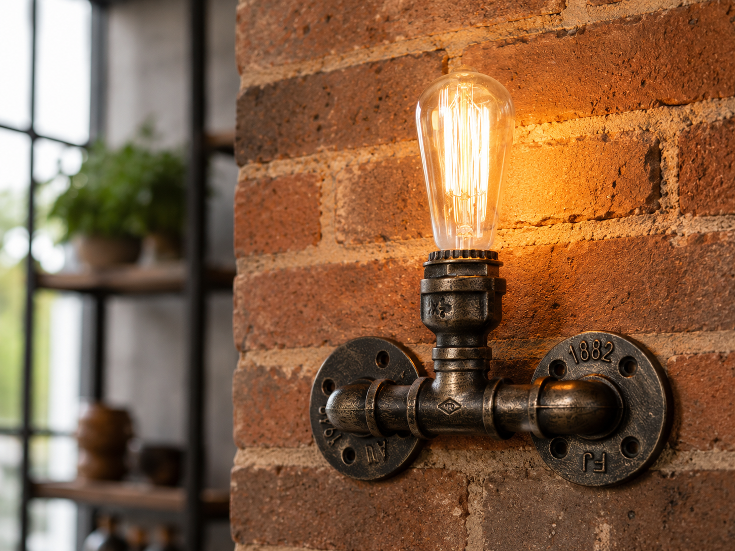 Steampunk Rohrventil Lampe