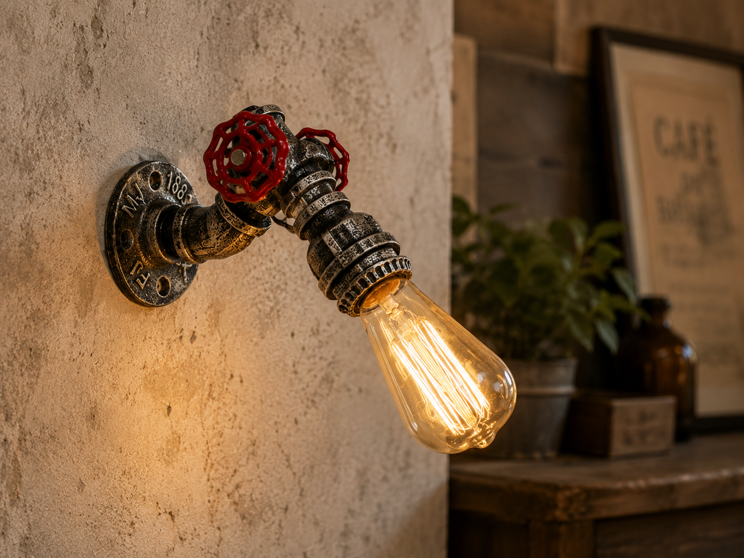 Steampunk Ventilrad Lampe