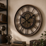 Steampunk Vintage Wanduhr Sichtbarer Mechanismus