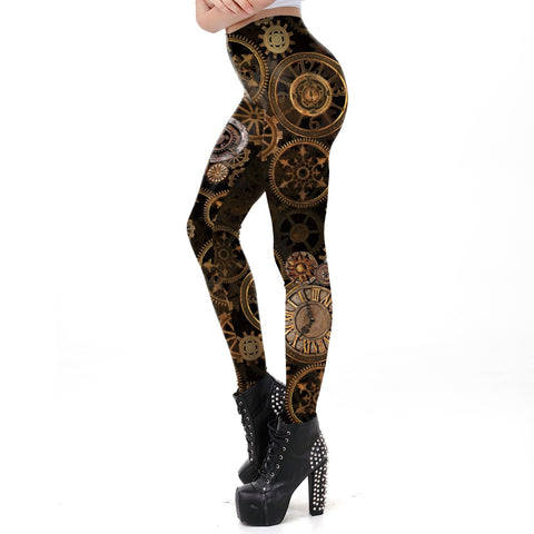 Steampunk Antique Uhr Leggings