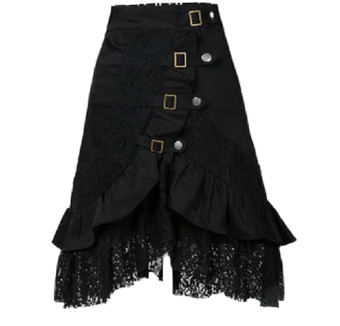 Steampunk Asymmetrischer Rock Zahnräder