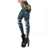Steampunk Blau Leggins