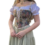 Steampunk Blumenmuster Bustier