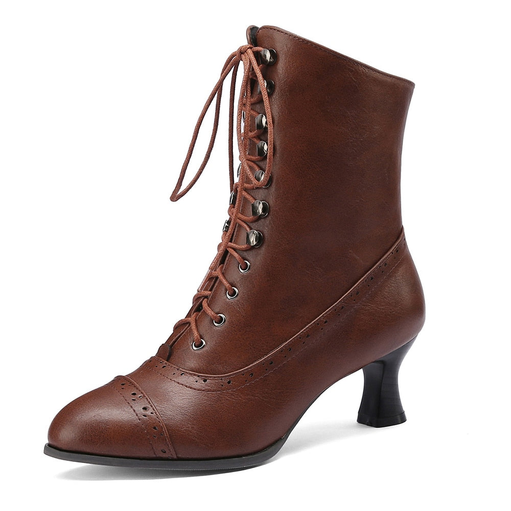 Steampunk Damen Schnürstiefel