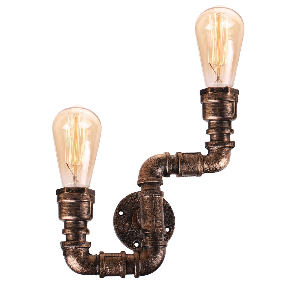 Steampunk Doppelarm Rohrlampe