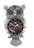 Steampunk Eulen Wanduhr