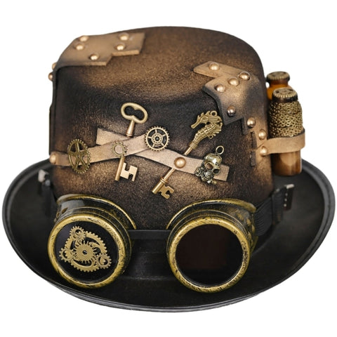 Steampunk Hut mit Schlüsseldekoration