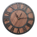 Steampunk Industrie Wanduhr Holz