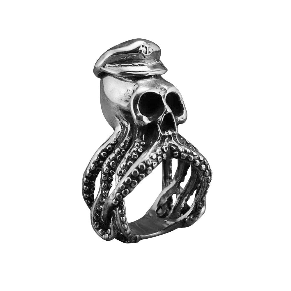 Steampunk Kraken Totenkopf Ring