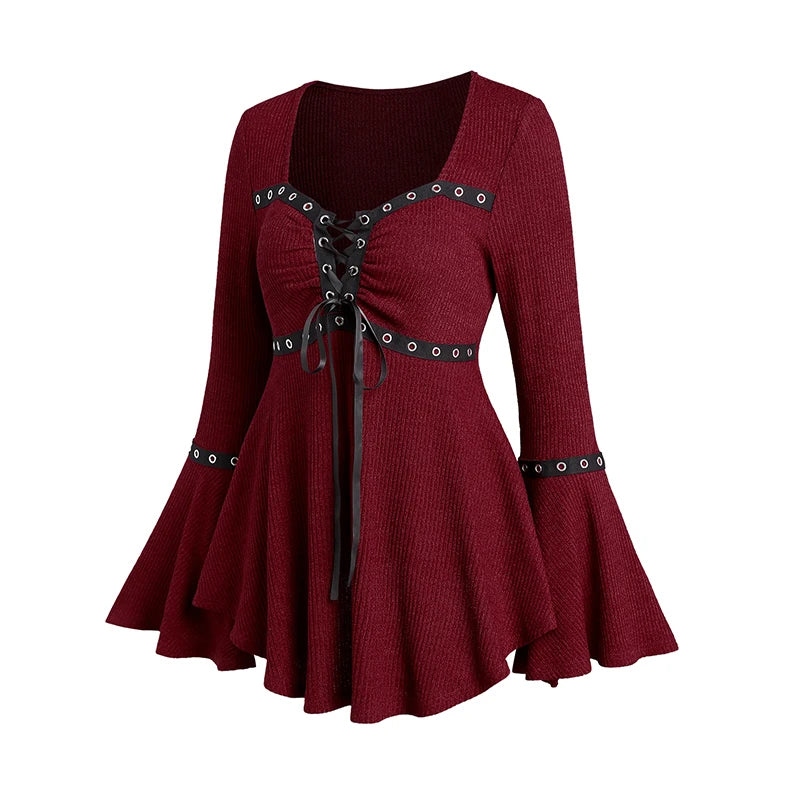 Steampunk Metallösen Corsettbluse