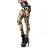 Steampunk Reißverschluss Leggings