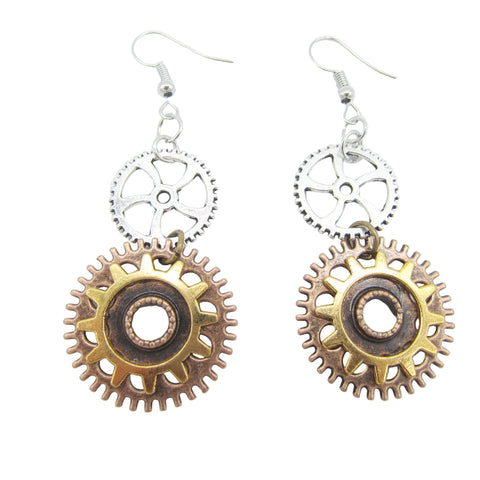 Steampunk Schicht Zahnrad Ohrringe