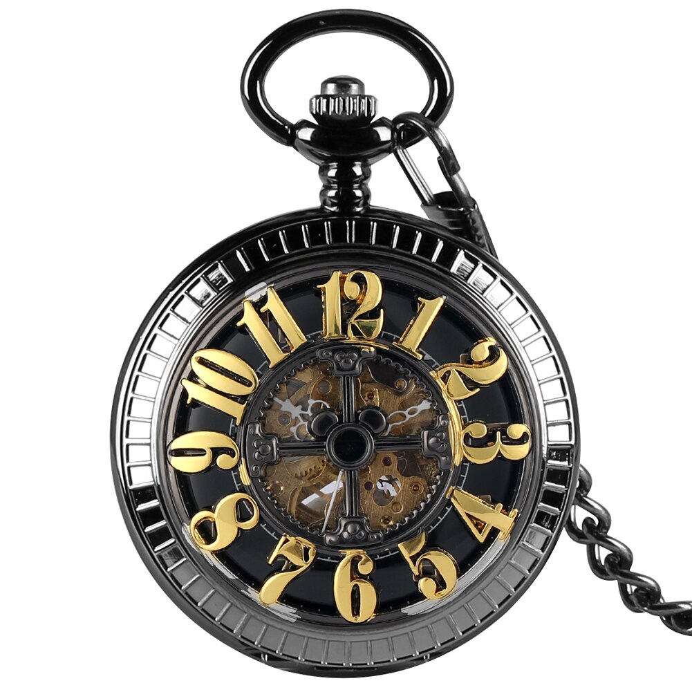 Steampunk Schwarze Taschenuhr