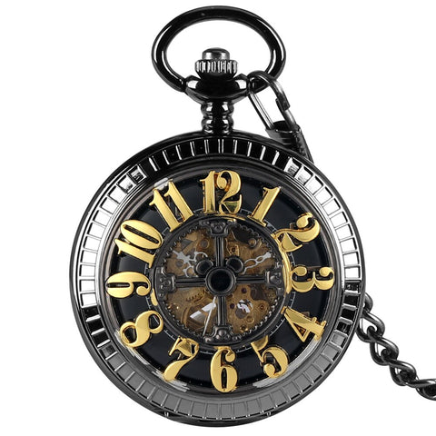 Steampunk Schwarze Taschenuhr