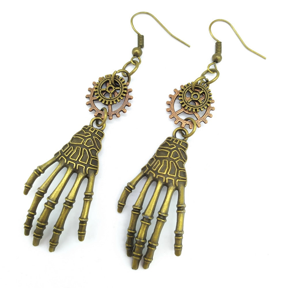 Steampunk Skelett Hand Ohrringe