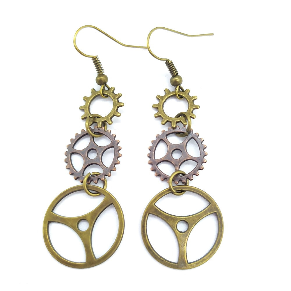 Steampunk Steuerungsrad Ohrringe