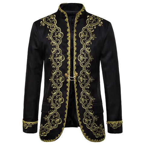 Steampunk Stickerei Jacke Herren
