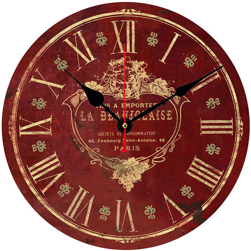 Steampunk Vintage Rote Wanduhr